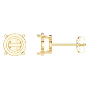 Solitaire Stud Earrings - Round 8mm