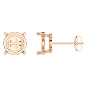 Solitaire Stud Earrings - Round 9mm