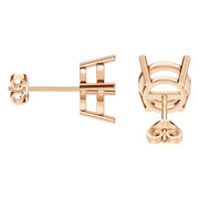 Solitaire Stud Earrings - Round 9mm