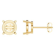 Solitaire Stud Earrings - Round 9mm