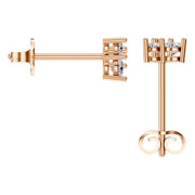 Three Stone Earrings - Round 2.8mm