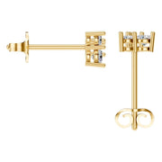 Three Stone Earrings - Round 2.8mm