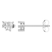 Three Stone Earrings - Round 2.8mm