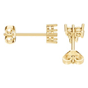 Three Stone Earrings - Round 2.8mm
