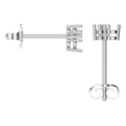 Three Stone Earrings - Round 2.8mm