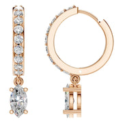 Accented Drop Earrings - Marquise 7.2x5.1mm
