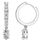 Accented Drop Earrings - Marquise 7.2x5.1mm