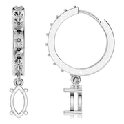 Accented Drop Earrings - Marquise 7.2x5.1mm