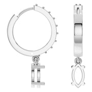 Accented Drop Earrings - Marquise 7.2x5.1mm