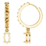 Accented Drop Earrings - Marquise 7.2x5.1mm