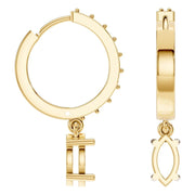 Accented Drop Earrings - Marquise 7.2x5.1mm