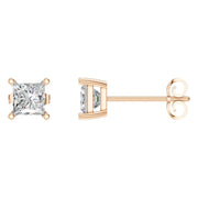 Solitaire Stud Earrings - Princess 4.5mm
