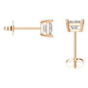 Solitaire Stud Earrings - Princess 4.5mm