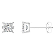 Solitaire Stud Earrings - Princess 4.5mm