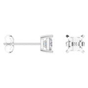 Solitaire Stud Earrings - Princess 4.5mm