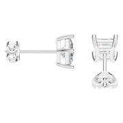Solitaire Stud Earrings - Princess 4.5mm
