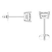 Solitaire Stud Earrings - Princess 4.5mm