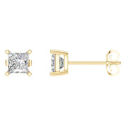 Solitaire Stud Earrings - Princess 4.5mm