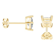 Solitaire Stud Earrings - Princess 4.5mm