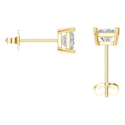 Solitaire Stud Earrings - Princess 4.5mm