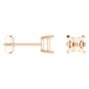Solitaire Stud Earrings - Princess 4.5mm
