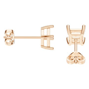 Solitaire Stud Earrings - Princess 4.5mm