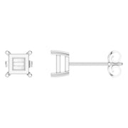 Solitaire Stud Earrings - Princess 4.5mm