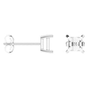 Solitaire Stud Earrings - Princess 4.5mm