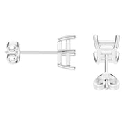 Solitaire Stud Earrings - Princess 4.5mm