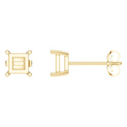 Solitaire Stud Earrings - Princess 4.5mm