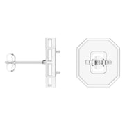 Halo Earrings - Emerald 7x5mm