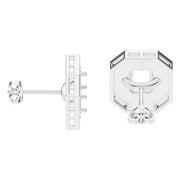 Halo Earrings - Emerald 7x5mm