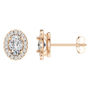 Oval Halo Studs