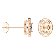 Oval Halo Studs