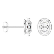 Oval Halo Studs
