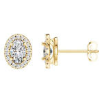 Oval Halo Studs