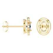 Oval Halo Studs