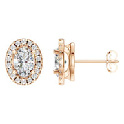 Halo Earrings - Oval 8x5.5mm
