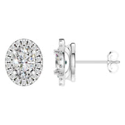 Halo Earrings - Oval 8x5.5mm