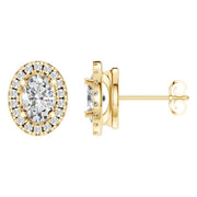 Halo Earrings - Oval 8x5.5mm