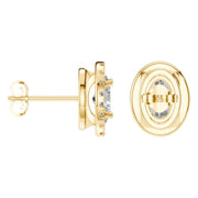 Halo Earrings - Oval 8x5.5mm