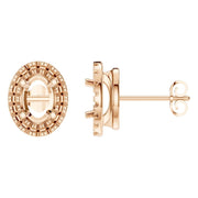 Halo Earrings - Oval 8x5.5mm