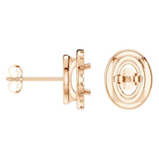 Halo Earrings - Oval 8x5.5mm