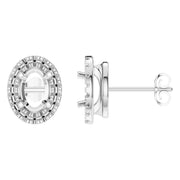 Halo Earrings - Oval 8x5.5mm