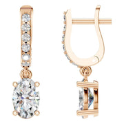 Accented Drop Earrings - Oval 6x4mm