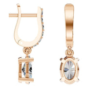 Accented Drop Earrings - Oval 6x4mm