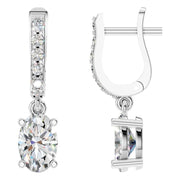 Accented Drop Earrings - Oval 6x4mm