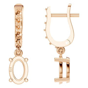 Accented Drop Earrings - Oval 6x4mm