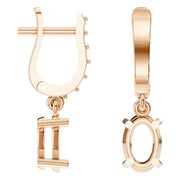 Accented Drop Earrings - Oval 6x4mm