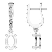 Accented Drop Earrings - Oval 6x4mm